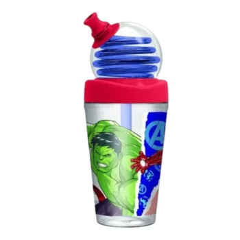Vaso Avengers 420 ml Looping con Pajita Rosca