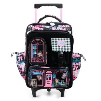Mochila Chimola My House c/c 17" Color Negra.
