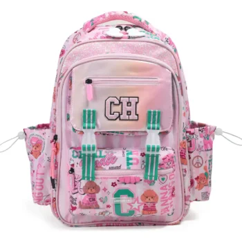 Mochila Chimola Mix 17" Poodle Rosa. Tamaño Grande.