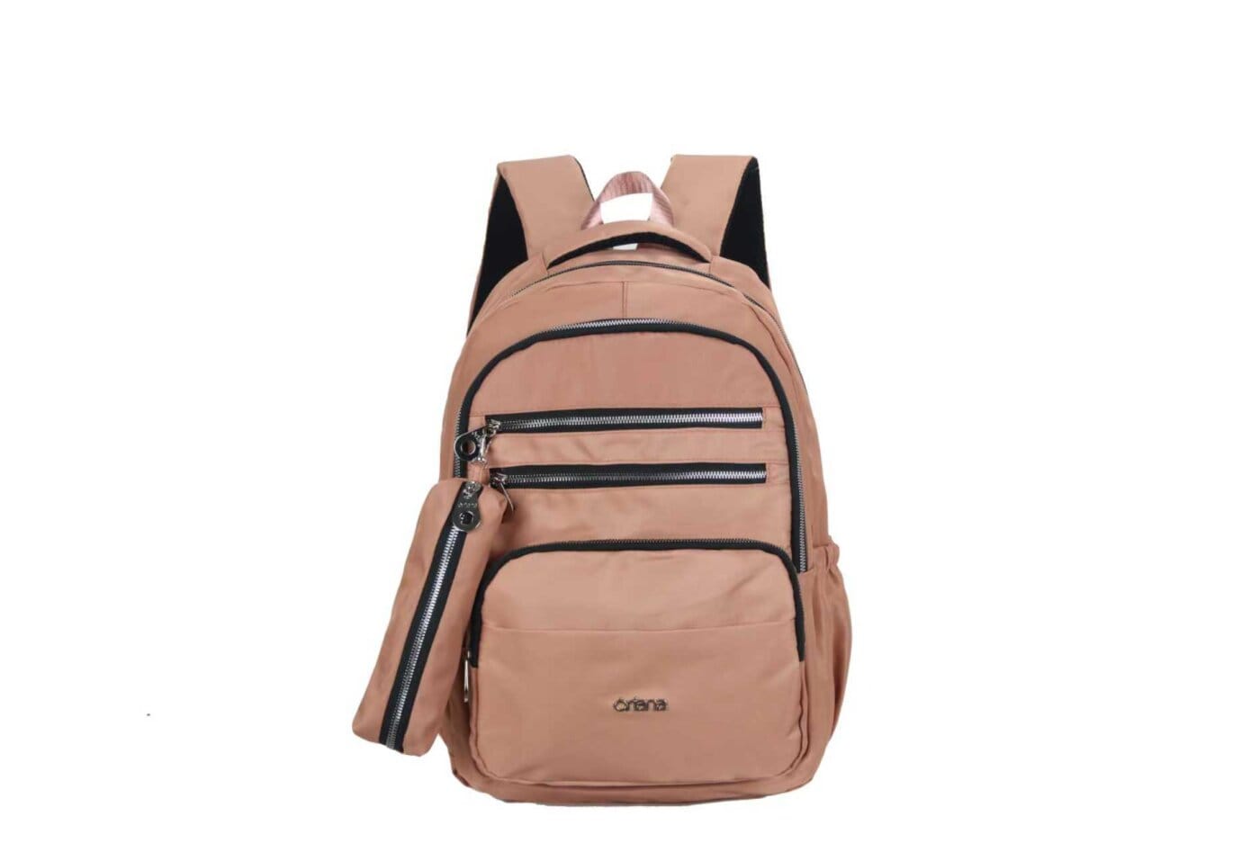 Mochila Oriana 18" Microfibra Con Cartuchera. Colores Varios.