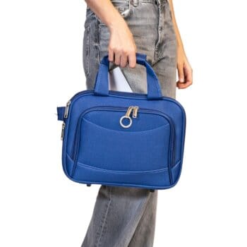 Neceser Armado Magenta Para Viaje Tela Azul