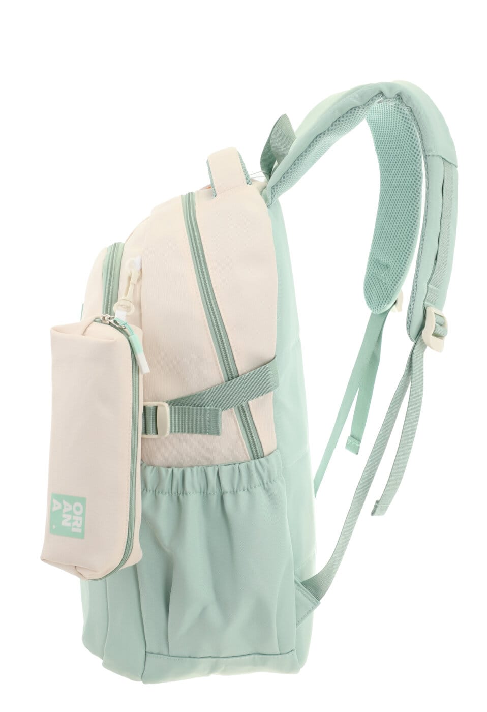 Mochila Oriana C/Cartuchera Colores Combinados.
