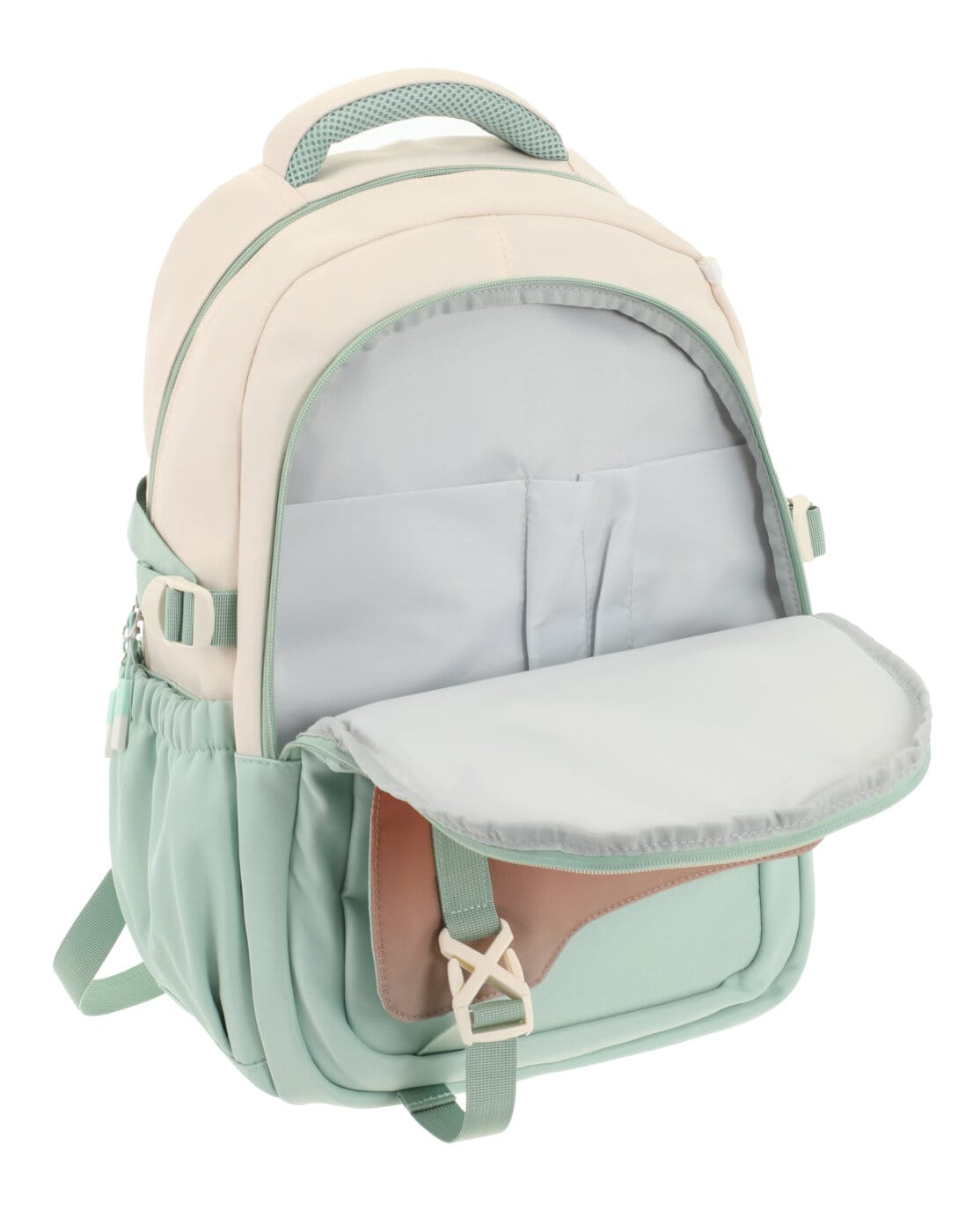 Mochila Oriana C/Cartuchera Colores Combinados.