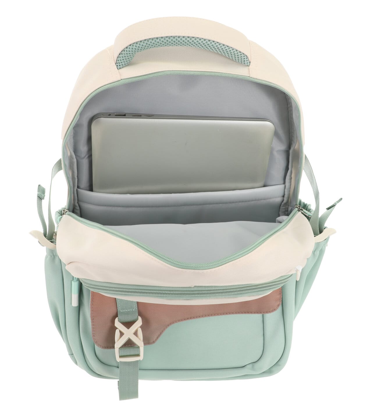 Mochila Oriana C/Cartuchera Colores Combinados.