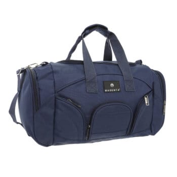 Bolso De Viaje Magenta 24" Lona Lisa Múltiples Bolsillos. Colores Varios.
