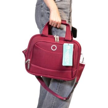 Neceser Armado Magenta Para Viaje Tela Bordo.