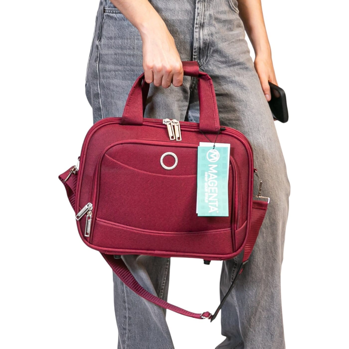 Neceser Armado Magenta Para Viaje Tela Bordo.