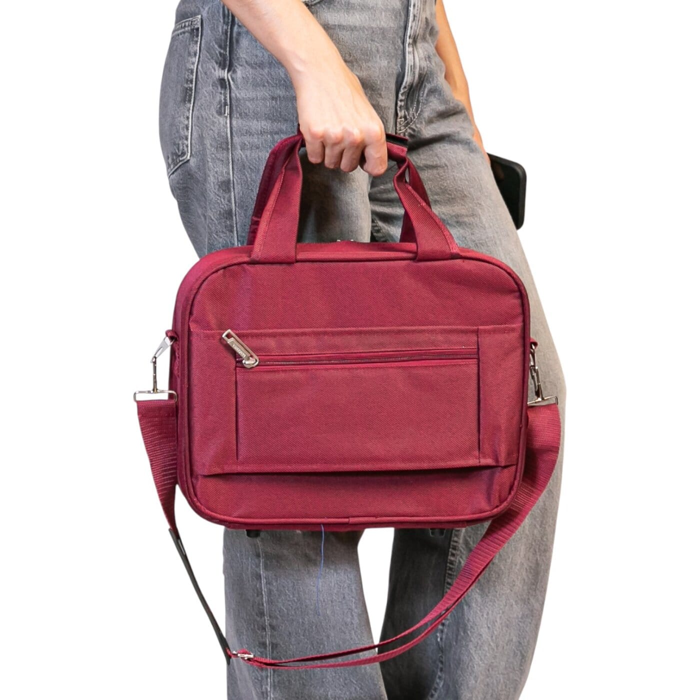 Neceser Armado Magenta Para Viaje Tela Bordo.