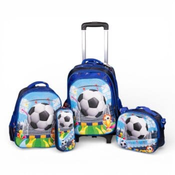 Set de Mochila Magenta "Futbol" 5 piezas.