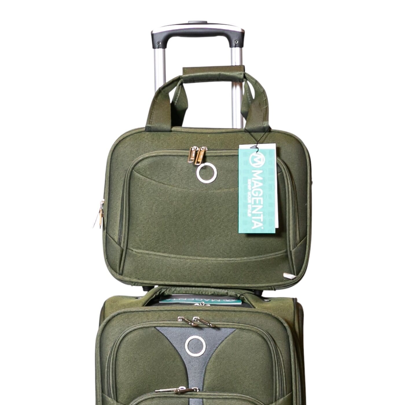 Neceser Armado Magenta Para Viaje Tela Verde.