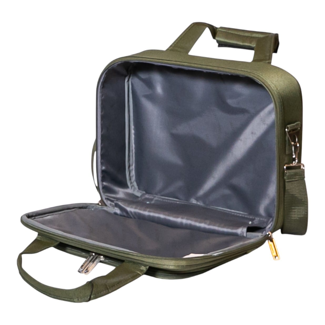 Neceser Armado Magenta Para Viaje Tela Verde.