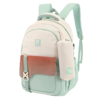 Mochila Oriana C/Cartuchera Colores Combinados.