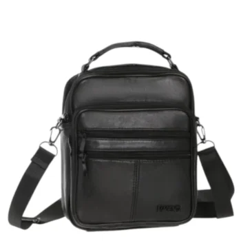 Morral Magenta Mediano De Cuero .