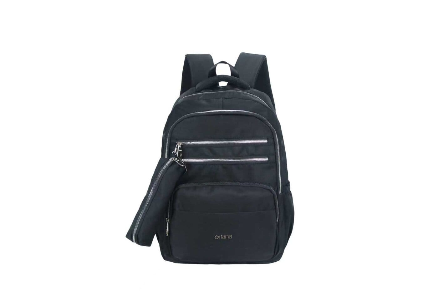 Mochila Oriana 18" Microfibra Con Cartuchera. Colores Varios.