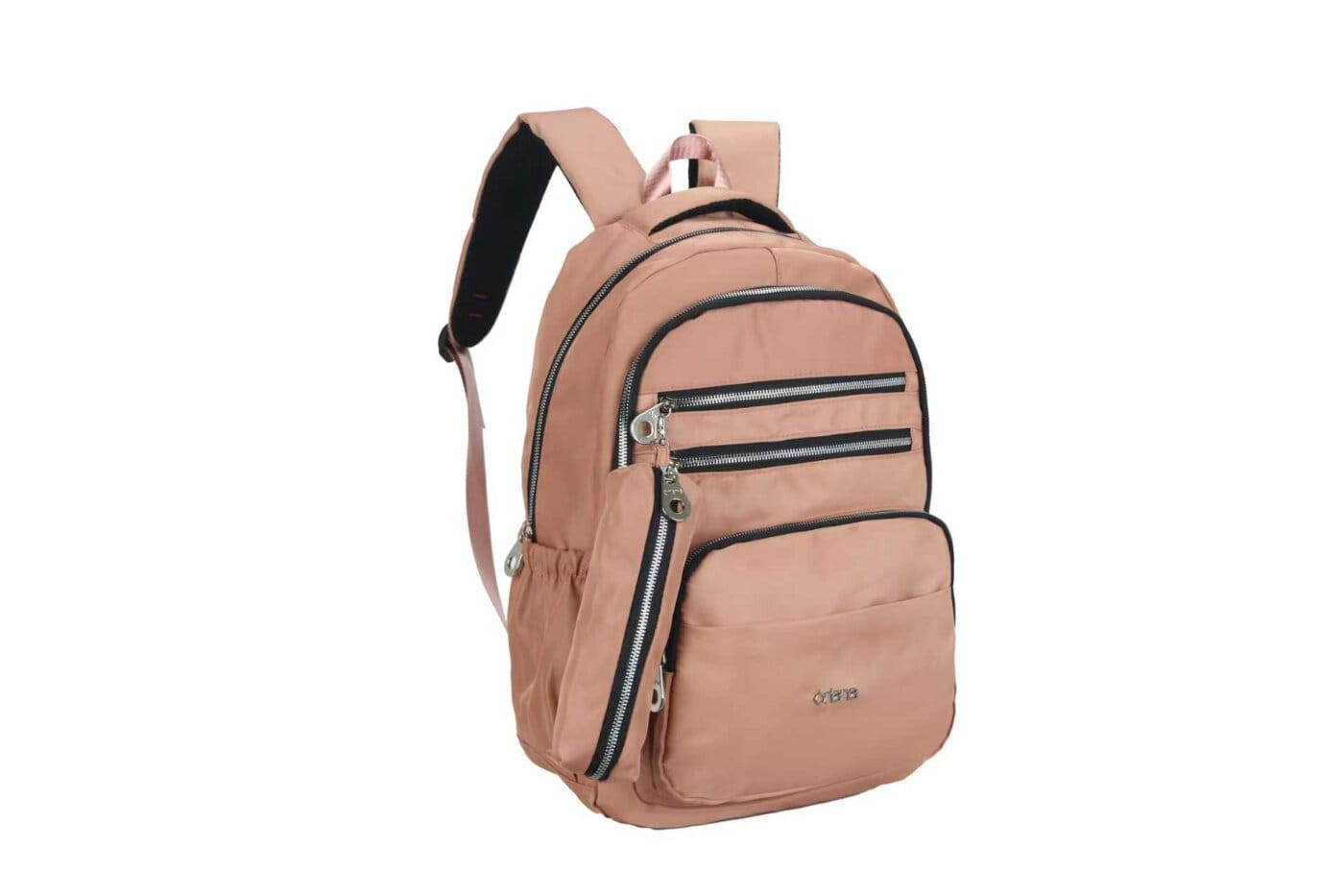 Mochila Oriana 18" Microfibra Con Cartuchera. Colores Varios.