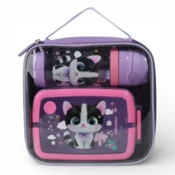 Set Lunchera Chimola Cat, Contiene: Bolso+Lunchera+Botella.