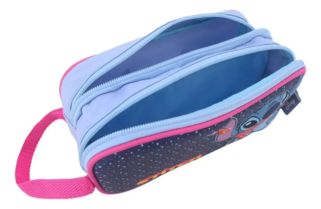Cartuchera Disney Stitch Dos Compartimentos.