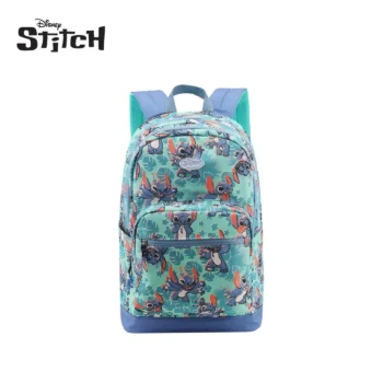 Mochila Disney Stitch 19" Porta Notebook. Tela Estampada.