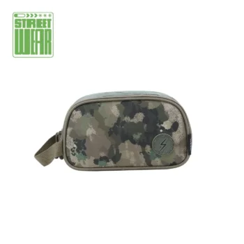 Cartuchera Street Wear Dos Divisiones. Colores Varios.