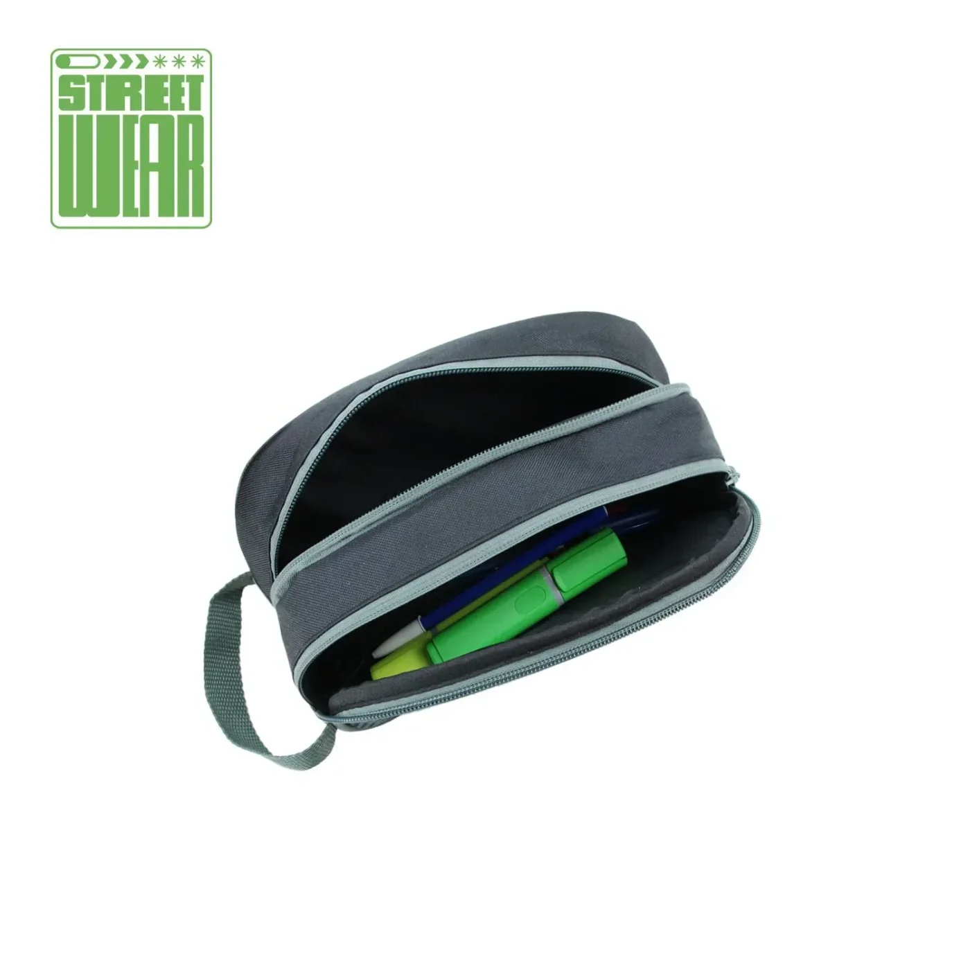 Cartuchera Street Wear Dos Divisiones. Colores Varios.