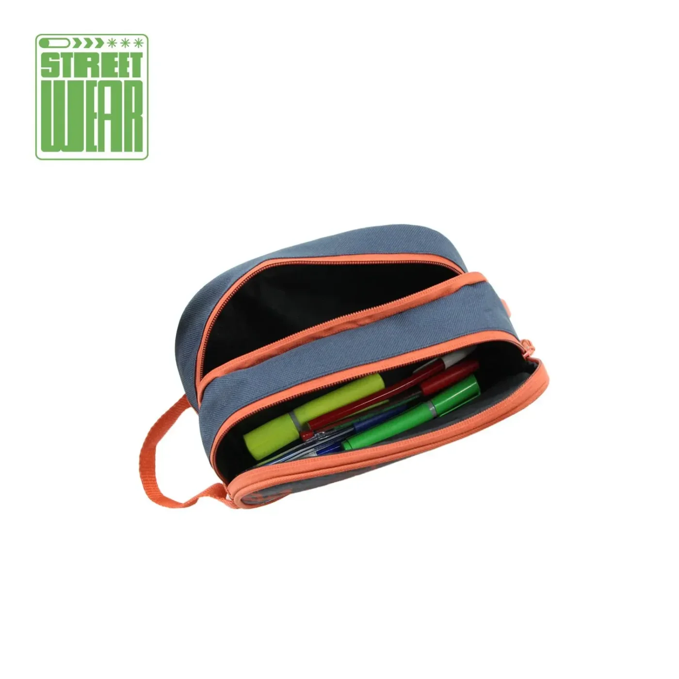 Cartuchera Street Wear Dos Divisiones. Colores Varios.