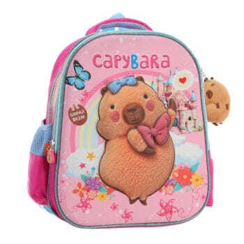 Mochila Magenta Capibara 14" Mediana Color Rosa.