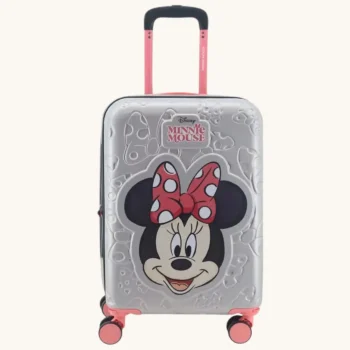 Valija Disney Minnie Rígida 20". Tamaño Cabina. Color Plateado.