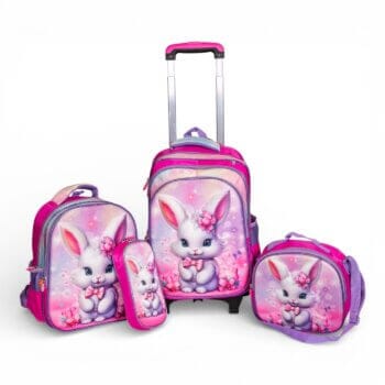 Set de Mochila Magenta "Animales" 5 piezas.