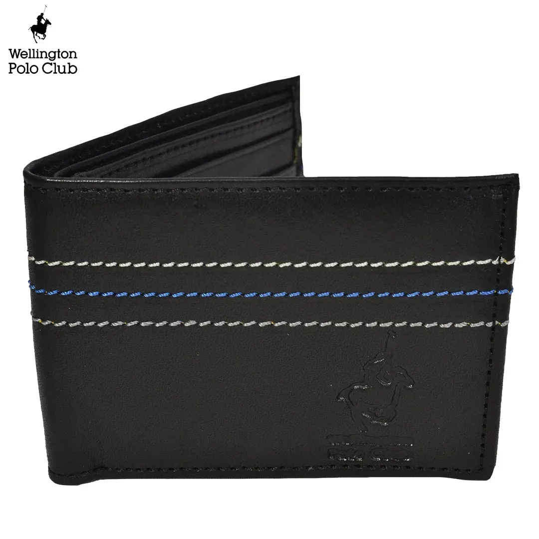 Billetera Wellington Polo Club De Cuero Simple Para Hombre. Colores Varios.