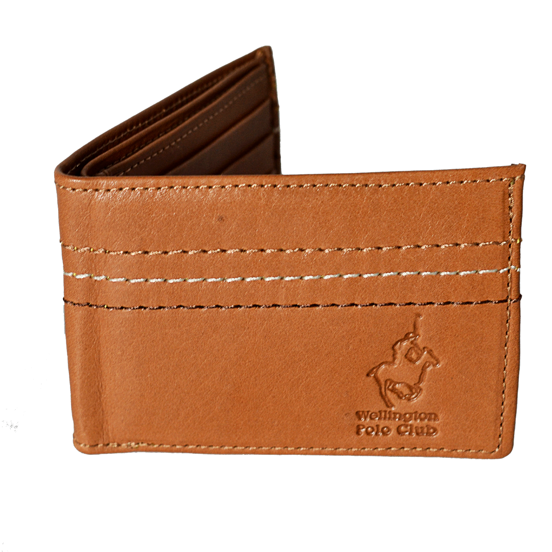 Billetera Wellington Polo Club De Cuero Simple Para Hombre. Colores Varios.