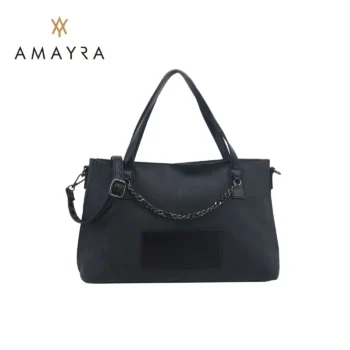 Cartera Amayra Grande Eco Cuero Negra.
