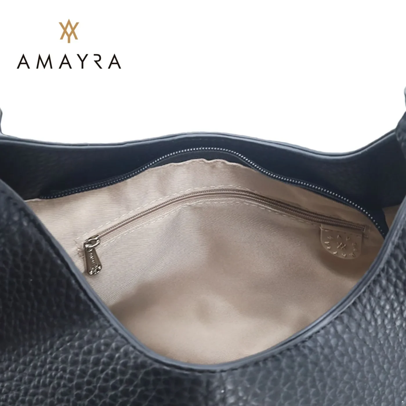 Cartera Amayra Eco Cuero Negra.