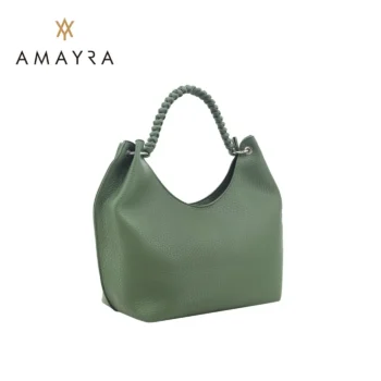 Cartera Amayra Eco Cuero Verde.