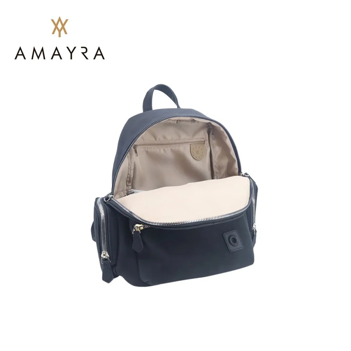 Mochila Amayra Urbana Eco Cuero Negra.