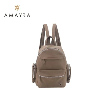 Mochila Amayra Urbana Eco Cuero Color Café