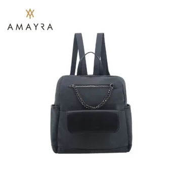 Mochila Amayra Urbana Eco Cuero Negro.