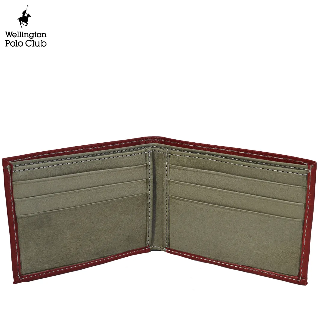 Billetera Wellington Polo Club De Cuero Simple Para Hombre. Colores Varios.
