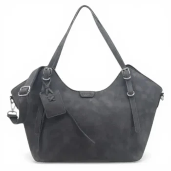 Cartera Amayra Grande Eco Cuero color Negra.