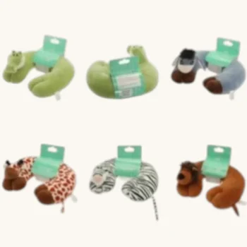 Almohada De Viaje Magenta Para Niños. Animalitos Varios.