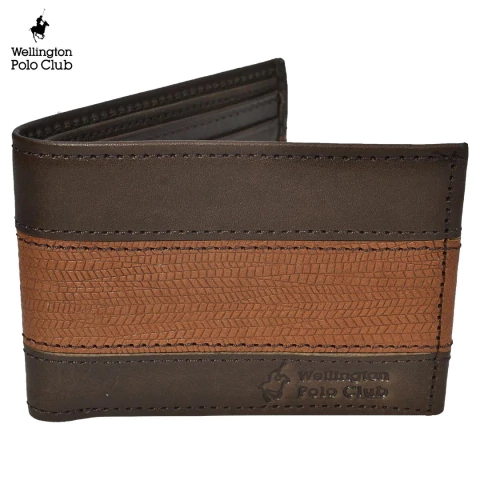 Billetera Wellington Polo Club De Cuero Simple Para Hombre. Colores Varios.