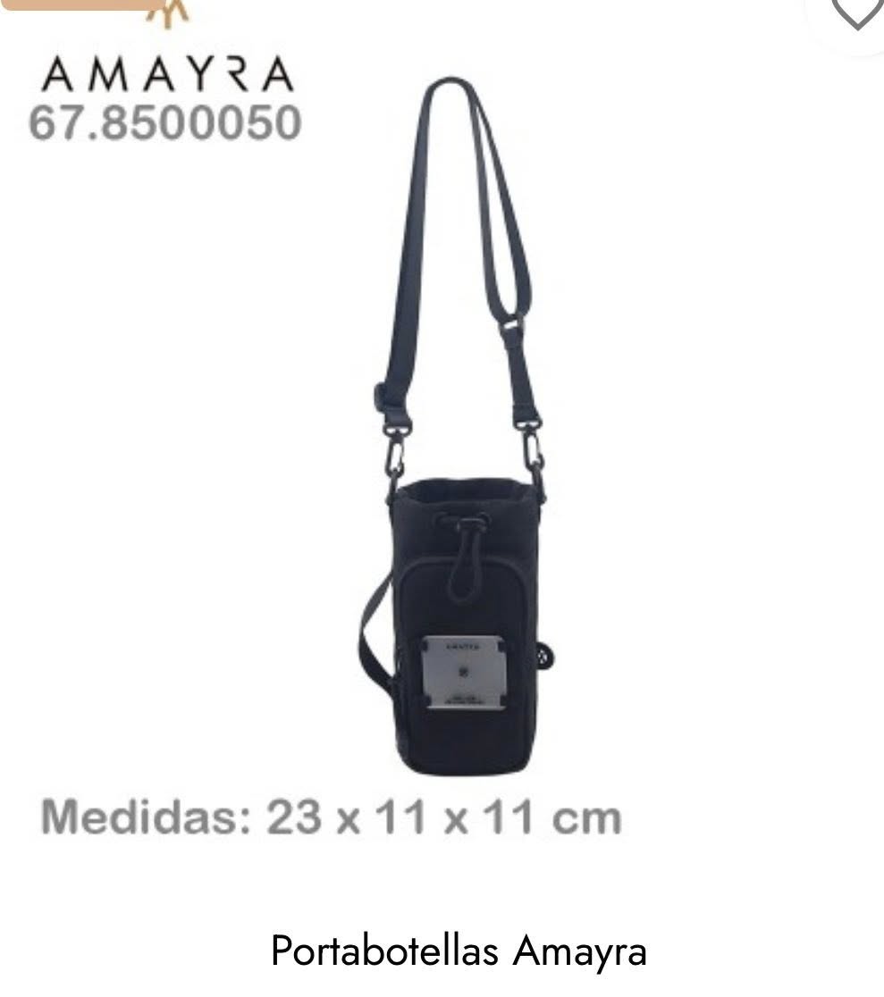 Bandolera Porta Botella Amayra c/Bolsillo p/Celular Negro