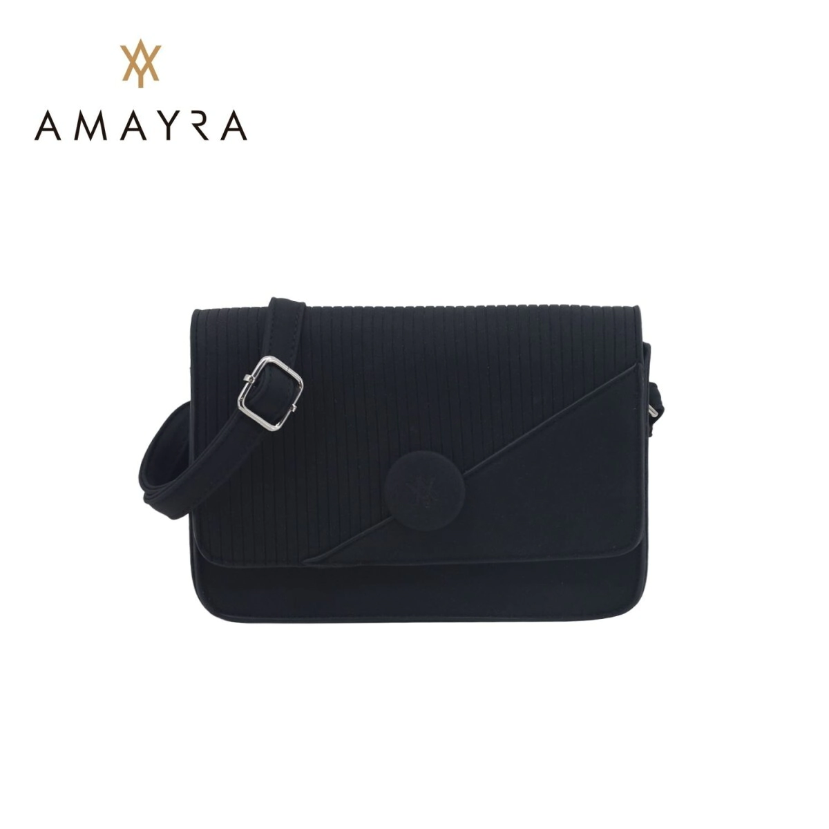 Cartera Amayra Bandolera Eco Cuero Color Negro