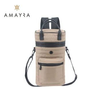 Mochila Amayra Porta Termo Tela Acolchada Camel