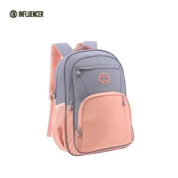 Mochila Influencer Urbana 18,5" Tela Combinada Colores Varios