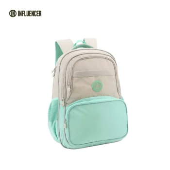 Mochila Influencer Urbana 18,5" Tela Combinada Colores Varios