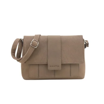 Cartera Amayra Bandolera Simil Gamuza Vison