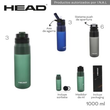 Botella Térmica Head 1000ML Colores Varios