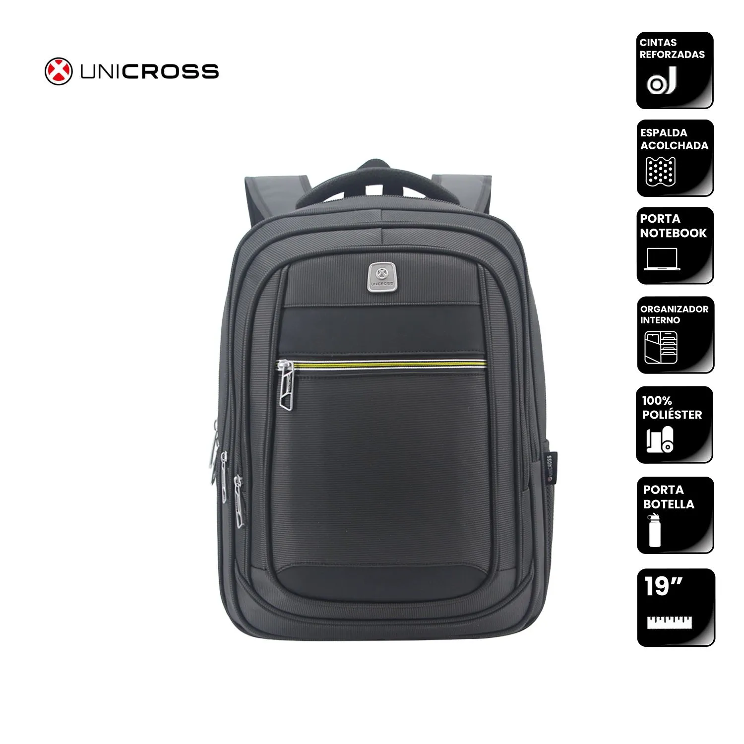 Mochila Unicross P/Notebook 19" Tela Reforzada
