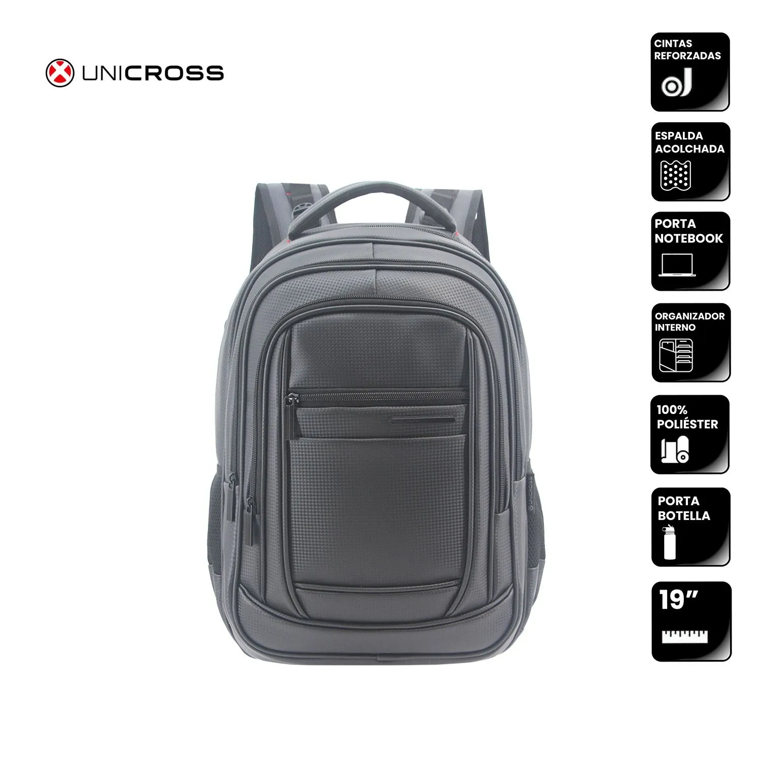 Mochila Unicross P/Notebook 19" Muy Reforzada