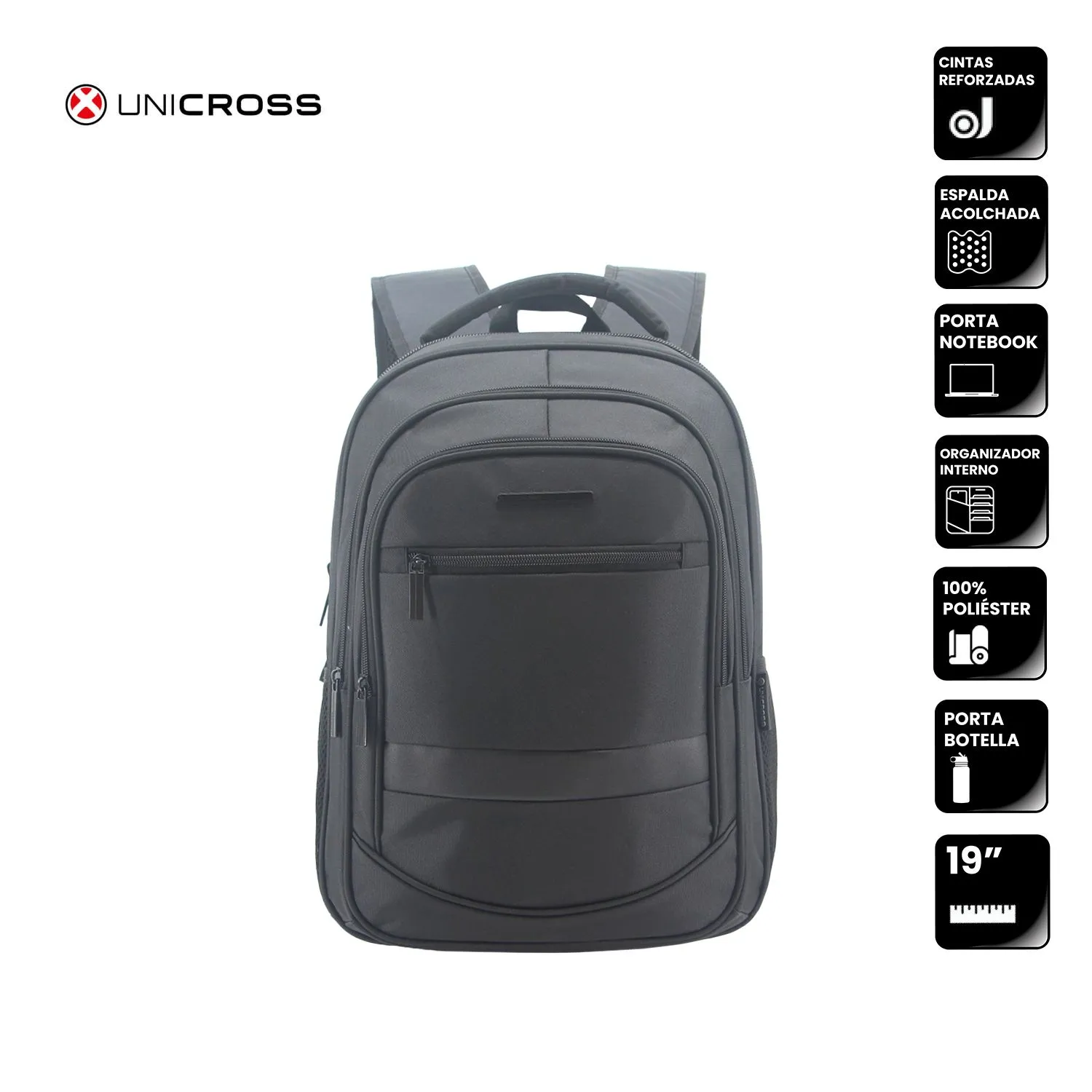 Mochila Unicross P/Notebook 19" Negra